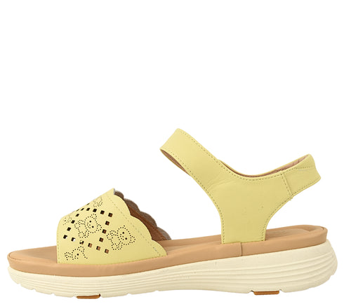 Sandale casual, dama, FORMAZIONE, 90332 galben, piele naturala